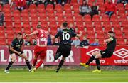 12 June 2015; Morten Nielsen, Sligo Rovers, shoots past the Dundalk defence to open the scoring with a long range effort. SSE Airtricity League Premier Division, Sligo Rovers v Dundalk, The Showgrounds, Sligo. Picture credit: Seb Daly / SPORTSFILE