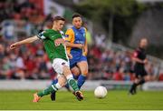 12 June 2015; Gary Buckley, Cork City, in action against Chris Lyons, Bray Wanderers. SSE Airtricity League Premier Division, Cork City v Bray Wanderers, Turners Cross, Cork. Picture credit: Eoin Noonan / SPORTSFILE