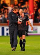 12 June 2015; Dundalk manager Stephen Kenny, left, congratulates Richie Towell on his performance. Dundalk. SSE Airtricity League Premier Division, Sligo Rovers v Dundalk, The Showgrounds, Sligo. Picture credit: Seb Daly / SPORTSFILE