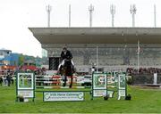 12 June 2015; Eddie Moloney, from Co. Kilkenny, with 'Douglas Hill' in action during The Underwriting Exchange Ltd 'Jumping In The City' Grand Prix. The Underwriting Exchange Ltd 'Jumping In The City' Series - Cork Leg. Curaheen Park Greyhound Stadium, Cork. Picture credit: Diarmuid Greene / SPORTSFILE