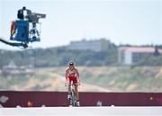 13 June 2015; Ipek Oztosun, Tukrey, during the cycling discipline of the Women's Triathlon event. 2015 European Games, Bilgah Beach, Baku, Azerbaijan. Picture credit: Stephen McCarthy / SPORTSFILE