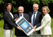 13 June 2015; In attendance at an Irish Sports Council Safe Sport App launch photocall are, from left, Úna May, Director of Participation and Ethics, Minister of State for Tourism and Sport Michael Ring TD, John Treacy, CEO Irish Sports Council, and Bernie Priestley, Code of Ethics manager, Irish Sports Council. Crowne Plaza Hotel, Santry, Co. Dublin. Picture credit: Piaras Ó Mídheach / SPORTSFILE
