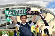 13 June 2015; Pictured is Seán Hickey, aged 8, from Ratoath, Co. Meath, at the Aviva Stadium. Seán won a McDonald’s Future Football competition to become a flag bearer for the crucial Ireland v Scotland European Championship Qualifier at the Aviva Stadium. McDonald’s FAI Future Football is a programme designed to support grassroots football clubs by enriching the work they do at local level. Over 10,000 boys and girls from 165 football clubs in Ireland will take part this year, generating 70,000 additional hours of activity. UEFA EURO 2016 Championship Qualifier, Group D, Republic of Ireland v Scotland, Aviva Stadium, Lansdowne Road, Dublin. Picture credit: Ramsey Cardy / SPORTSFILE