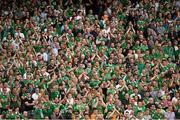 13 June 2015; Republic of ireland supporters show their appreciation and disappointment at the final whistle. UEFA EURO 2016 Championship Qualifier, Group D, Republic of Ireland v Scotland, Aviva Stadium, Lansdowne Road, Dublin. Picture credit: Ray McManus / SPORTSFILE