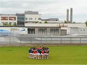 13 June 2015; The Kildare squad in a huddle during their warm-up on the back pitch. Leinster GAA Football Senior Championship, Quarter-Final Replay Kildare v Laois. O'Connor Park, Tullamore, Co. Offaly. Picture credit: Piaras Ó Mídheach / SPORTSFILE