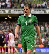 13 June 2015; John O'Shea, Republic of Ireland, walks off the pitch at the end of the game. UEFA EURO 2016 Championship Qualifier, Group D, Republic of Ireland v Scotland, Aviva Stadium, Lansdowne Road, Dublin. Picture credit: David Maher / SPORTSFILE