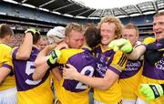 9 August 2008; Wexford players celebrate at the final whistle. GAA Football All-Ireland Senior Championship Quarter-Final, Armagh v Wexford, Croke Park, Dublin. Picture credit: Stephen McCarthy / SPORTSFILE
