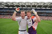9 August 2008; Wexford's Matty Forde and Anthony Masterson, right, celebrate their side's victory. GAA Football All-Ireland Senior Championship Quarter-Final, Armagh v Wexford, Croke Park, Dublin. Picture credit: Stephen McCarthy / SPORTSFILE