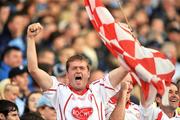 16 August 2008; A Tyrone supporter cheers on his team during the game. GAA Football All-Ireland Senior Championship Quarter-Final, Dublin v Tyrone, Croke Park, Dublin. Picture credit: David Maher / SPORTSFILE