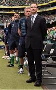 13 June 2015; Republic of Ireland manager Martin O'Neill with assistant manager Roy Keane and coach Steve Walford. UEFA EURO 2016 Championship Qualifier, Group D, Republic of Ireland v Scotland, Aviva Stadium, Lansdowne Road, Dublin. Picture credit: David Maher / SPORTSFILE