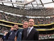 13 June 2015; Republic of Ireland manager Martin O'Neill with assistant manager Roy Keane and coach Steve Walford. UEFA EURO 2016 Championship Qualifier, Group D, Republic of Ireland v Scotland, Aviva Stadium, Lansdowne Road, Dublin. Picture credit: David Maher / SPORTSFILE