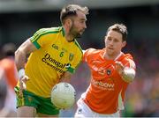 14 June 2015; Karl Lacey, Donegal, in action against Finnian Moriarty, Armagh. Ulster GAA Football Senior Championship Quarter-Final, Armagh v Donegal. Athletic Grounds, Armagh. Picture credit: Brendan Moran / SPORTSFILE