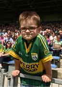 14 June 2015; Three year old Kerry supporter Jamie Fahy, from Ardfert, before the game. Munster GAA Football Senior Championship Semi-Final, Kerry v Tipperary. Semple Stadium, Thurles, Co. Tipperary. Picture credit: Ray McManus / SPORTSFILE