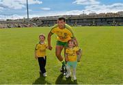 14 June 2015; Frank McGlynn, Donegal, poses with his three year old son Rory and two year old daughter Grace after the game. Ulster GAA Football Senior Championship Quarter-Final, Armagh v Donegal. Athletic Grounds, Armagh. Picture credit: Oliver McVeigh / SPORTSFILE