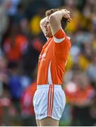 14 June 2015; A dejected Michael Murray, Armagh, after the final whistle. Ulster GAA Football Senior Championship Quarter-Final, Armagh v Donegal. Athletic Grounds, Armagh. Picture credit: Brendan Moran / SPORTSFILE