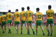 14 June 2015; The Donegal team walk in the pre-match parade. Ulster GAA Football Senior Championship Quarter-Final, Armagh v Donegal. Athletic Grounds, Armagh. Picture credit: Brendan Moran / SPORTSFILE