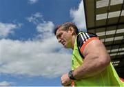 14 June 2015; Armagh manager Kieran McGeeney walks onto the pitch ahead of the game. Ulster GAA Football Senior Championship Quarter-Final, Armagh v Donegal. Athletic Grounds, Armagh. Picture credit: Brendan Moran / SPORTSFILE