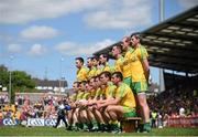 14 June 2015; The Donegal team sit for a team photograph before the game. Ulster GAA Football Senior Championship Quarter-Final, Armagh v Donegal. Athletic Grounds, Armagh. Picture credit: Brendan Moran / SPORTSFILE