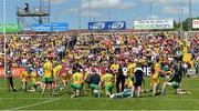 14 June 2015; The Donegal squad during their warm up. Ulster GAA Football Senior Championship Quarter-Final, Armagh v Donegal. Athletic Grounds, Armagh. Picture credit: Oliver McVeigh / SPORTSFILE