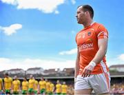 14 June 2015; Armagh captain Ciaran McKeever leads his team during the pre-match parade. Ulster GAA Football Senior Championship Quarter-Final, Armagh v Donegal. Athletic Grounds, Armagh. Picture credit: Brendan Moran / SPORTSFILE