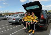 14 June 2015; Donegal supporters Michael Mulrain, Cormac Mulrain and Lorcan Harvey, from Ballybofey, before the game. Ulster GAA Football Senior Championship Quarter-Final, Armagh v Donegal. Athletic Grounds, Armagh. Picture credit: Oliver McVeigh / SPORTSFILE