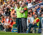 14 June 2015; Armagh manager Kieran McGeeney along with Martin McQuillan, assistant manager. Ulster GAA Football Senior Championship Quarter-Final, Armagh v Donegal. Athletic Grounds, Armagh. Picture credit: Oliver McVeigh / SPORTSFILE