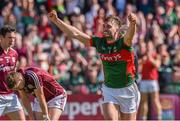 14 June 2015; Aidan O'Shea, Mayo, celebrates after scoring his side's first goal. Connacht GAA Football Senior Championship Semi-Final, Galway v Mayo. Pearse Stadium, Galway. Picture credit: David Maher / SPORTSFILE