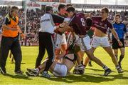 14 June 2015; Mayo and Galway players during the closing minutes of the game. Connacht GAA Football Senior Championship Semi-Final, Galway v Mayo. Pearse Stadium, Galway. Picture credit: David Maher / SPORTSFILE