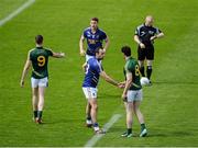 14 June 2015; Meath midfielders Adam Flanagan, left, and Harry Rooney shake hands with Wicklow midfielders Daniel Woods, left, and Anthony McLoughlin before the game. Leinster GAA Football Senior Championship Quarter-Final, Meath v Wicklow. Páirc Táilteann, Navan, Co. Meath. Picture credit: Dáire Brennan / SPORTSFILE