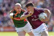 14 June 2015; Damien Comer, Galway, in action against Tom Cunniffe, Mayo. Connacht GAA Football Senior Championship Semi-Final, Galway v Mayo. Pearse Stadium, Galway. Picture credit: David Maher / SPORTSFILE