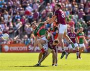 14 June 2015; Seamus O'Shea and Tom Parsons, Mayo, in action against Thomas Flynn and Fiontan O'Curraoin, Galway. Connacht GAA Football Senior Championship Semi-Final, Galway v Mayo. Pearse Stadium, Galway. Picture credit: David Maher / SPORTSFILE