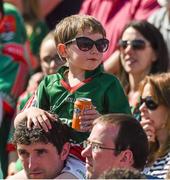 14 June 2015; A young Mayo supporter during the game Connacht GAA Football Senior Championship Semi-Final, Galway v Mayo. Pearse Stadium, Galway. Picture credit: David Maher / SPORTSFILE