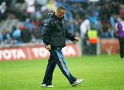 16 August 2008; Dublin manager Paul Caffrey walks off the field at the end of the match. GAA Football All-Ireland Senior Championship Quarter-Final, Dublin v Tyrone, Croke Park, Dublin. Picture credit: Oliver McVeigh / SPORTSFILE