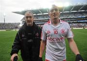 16 August 2008; Tyrone manager Mickey Harte, left, with  Brian Dooher at the end of the game. GAA Football All-Ireland Senior Championship Quarter-Final, Dublin v Tyrone, Croke Park, Dublin. Picture credit: David Maher / SPORTSFILE