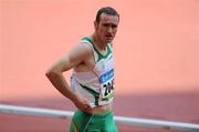 18 August 2008; Paul Hession, Ireland, after his Round 1 heat of the Men's 400m, where he finished 3rd in a time of 20.59 and progressed to Round 2. Beijing 2008 - Games of the XXIX Olympiad, National Stadium, Olympic Green, Beijing, China. Picture credit: Brendan Moran / SPORTSFILE