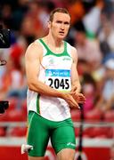 18 August 2008; Paul Hession, Ireland, after winning his Round 2 heat of the Men's 200m in a season best time of 20.32 and qualifying for the semi-finals. Beijing 2008 - Games of the XXIX Olympiad, National Stadium, Olympic Green, Beijing, China. Picture credit: Brendan Moran / SPORTSFILE