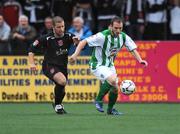 18 August 2008; Aidan O'Keeffe, Bray Wanderers, in action against John Flanagan, Dundalk. FAI Ford Cup Fourth Round Replay, Dundalk v Bray Wanderers, Oriel Park, Dundalk, Co. Louth. Photo by Sportsfile