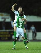 18 August 2008; Goalscorer Patrick Kavanagh, Bray Wanderers, is congratulated by team-mate Gary Cronin, no. 3, after scoring his side's second goal. FAI Ford Cup Fourth Round Replay, Dundalk v Bray Wanderers, Oriel Park, Dundalk, Co. Louth. Photo by Sportsfile