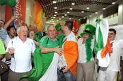 19 August 2008; Ireland boxing supporters including Dominic O'Rourke, President of the Irish Amateur Boxing Association, IABA, celebrate after attending the Quarter-Finals which resulted in victories for both Paddy Barnes and Kenneth Egan, who both progress to the semi-finals and are guaranteed at least a bronze medal. Beijing 2008 - Games of the XXIX Olympiad, Beijing Workers Gymnasium, Olympic Green, Beijing, China. Picture credit: Ray McManus / SPORTSFILE