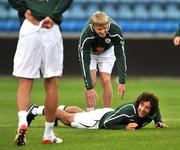 19 August 2008; Republic of Ireland players, Andy Keogh, left and Stephen Hunt during squad training. Ullevall Stadium, Oslo, Norway. Picture credit: David Maher / SPORTSFILE