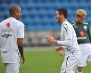 19 August 2008; Republic of Ireland captain Robbie Keane with Steven Reid during squad training. Ullevall Stadium, Oslo, Norway. Picture credit: David Maher / SPORTSFILE