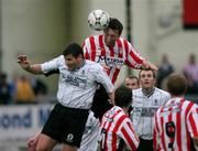 19 August 2008; Derry City's Clive Delaney rises high to head home his side's second goal . FAI Ford Cup Fourth Round, Derry City v Kildare County, Brandywell, Derry. Picture credit: Oliver McVeigh / SPORTSFILE