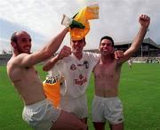 16 July 2000; Kildare's David Hughes, left, Dermot Earley, centre, and Ken Doyle celebrate at the end of the game, Offaly v Kildare, Leinster Senior Football Championship Semi Final Replay, Croke Park, Dublin. Picture credit; Ray McManus/SPORTSFILE