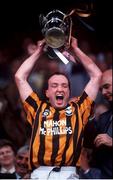 5 September 1993; Eddie O'Connor, Kilkenny captain lifts the Liam MacCarthy cup, Kilkenny v Galway, All Ireland Hurling Final, Croke Park, Dublin. Picture credit: Ray McManus / SPORTSFILE