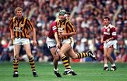 5 September 1993; Bill Hennessy, Kilkenny is tackled by Michael Coleman, Galway, as John Power, Kilkenny, left, looks on Kilkenny v Galway, All Ireland Hurling Final, Croke Park, Dublin. Picture credit; Ray McManus/SPORTSFILE