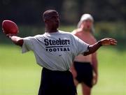 Pittsburgh Steelers' Quarterback Kordell Stewart pictuired during training at UCD. Tues 22/7/97. Issued by Brendan Moran SPORTSFILE