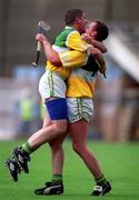 6 August 2000; Offaly's John Ryan (right) and Michael Duignan celebrate at the final whistle. Offaly v Cork, All-Ireland Senior Hurling Championship Semi Final, Croke Park, Dublin. Picture credit; Ray McManus/SPORTSFILE