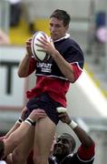 12 August 2000; Ian Jones, Gloucester, win the ball during the lineout. Munster v Gloucester, Rugby, Thomond Park, Limerick. Picture credit; Matt Browne/SPORTSFILE *EDI*