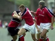12 August 2000; Mike Prendergast, Munster, is tackled by Gloucester Jake Boer. Munster v Gloucester, Rugby, Thomand Park, Limerick. Picture credit; Matt Browne/SPORTSFILE *EDI*
