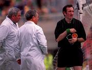 6 August 2000; Referee Willie Barrett has words with his Umpires. Offaly v Cork, All-Ireland Senior Hurling Semi- Final replay, Croke Park, Dublin. Picture credit; Ray McManus/SPORTSFILE